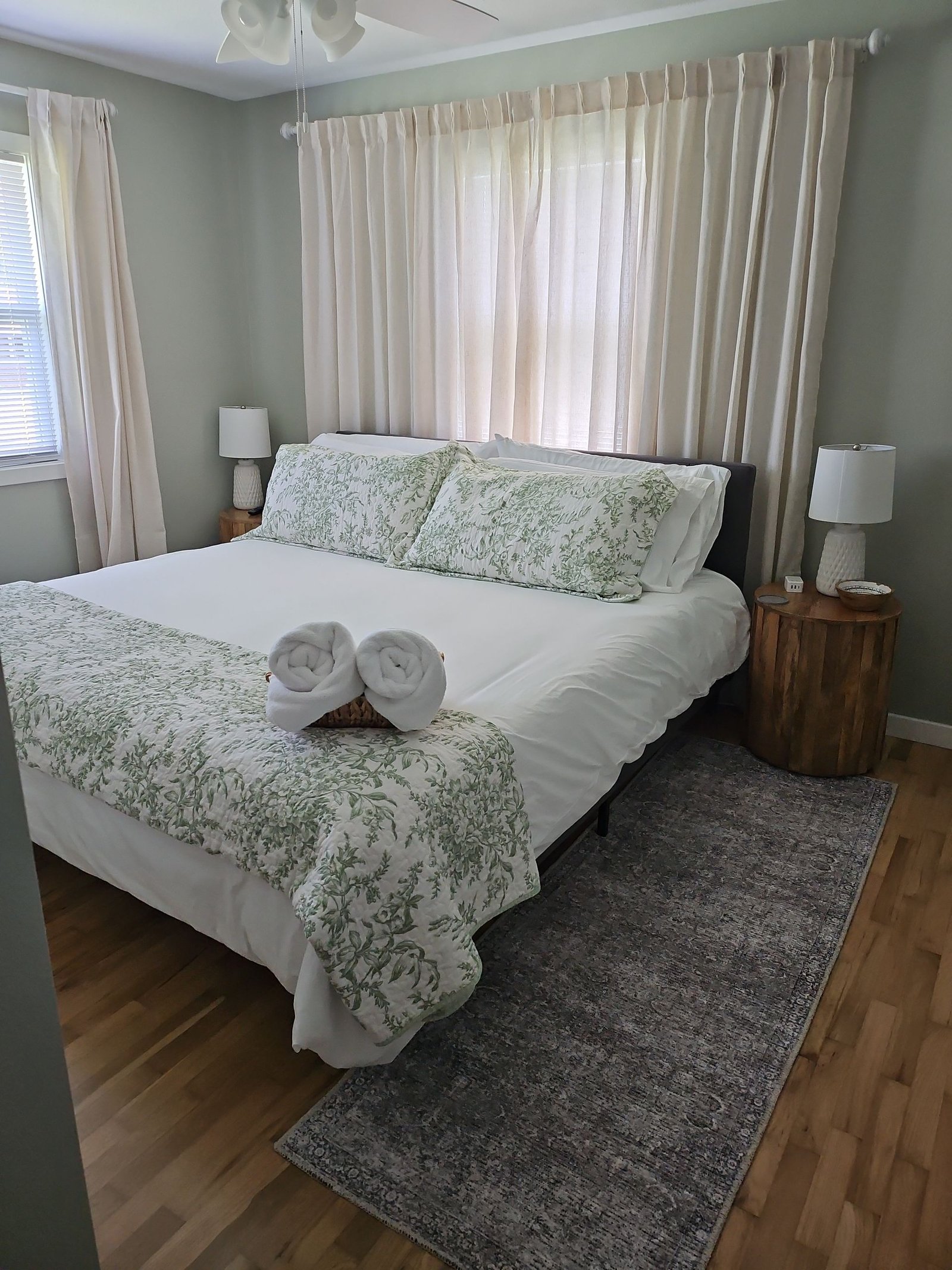 Neatly made bed